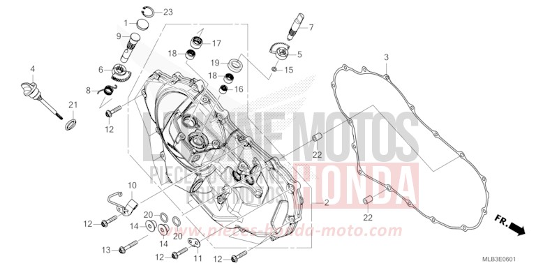 PANNEAU CARTER-MOTEUR D. (E-CLUTCH) de Hornet 750 GOLDFINCH YELLOW (Y243) 2026
